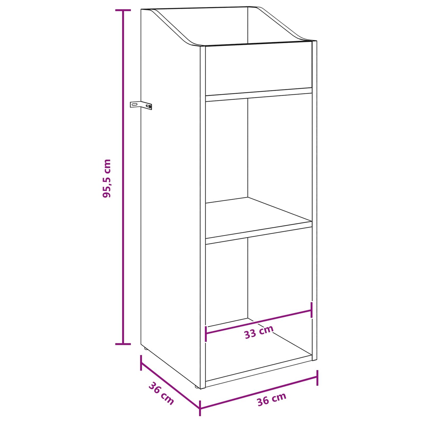 Pladeskab Gammelt træ 36 x 36 x 95,5 cm Konstrueret træ