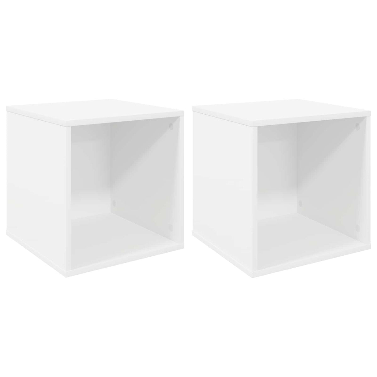 Vinylalbum kasse 2 stk. Hvid 37 x 36,5 x 38 cm Konstrueret træ