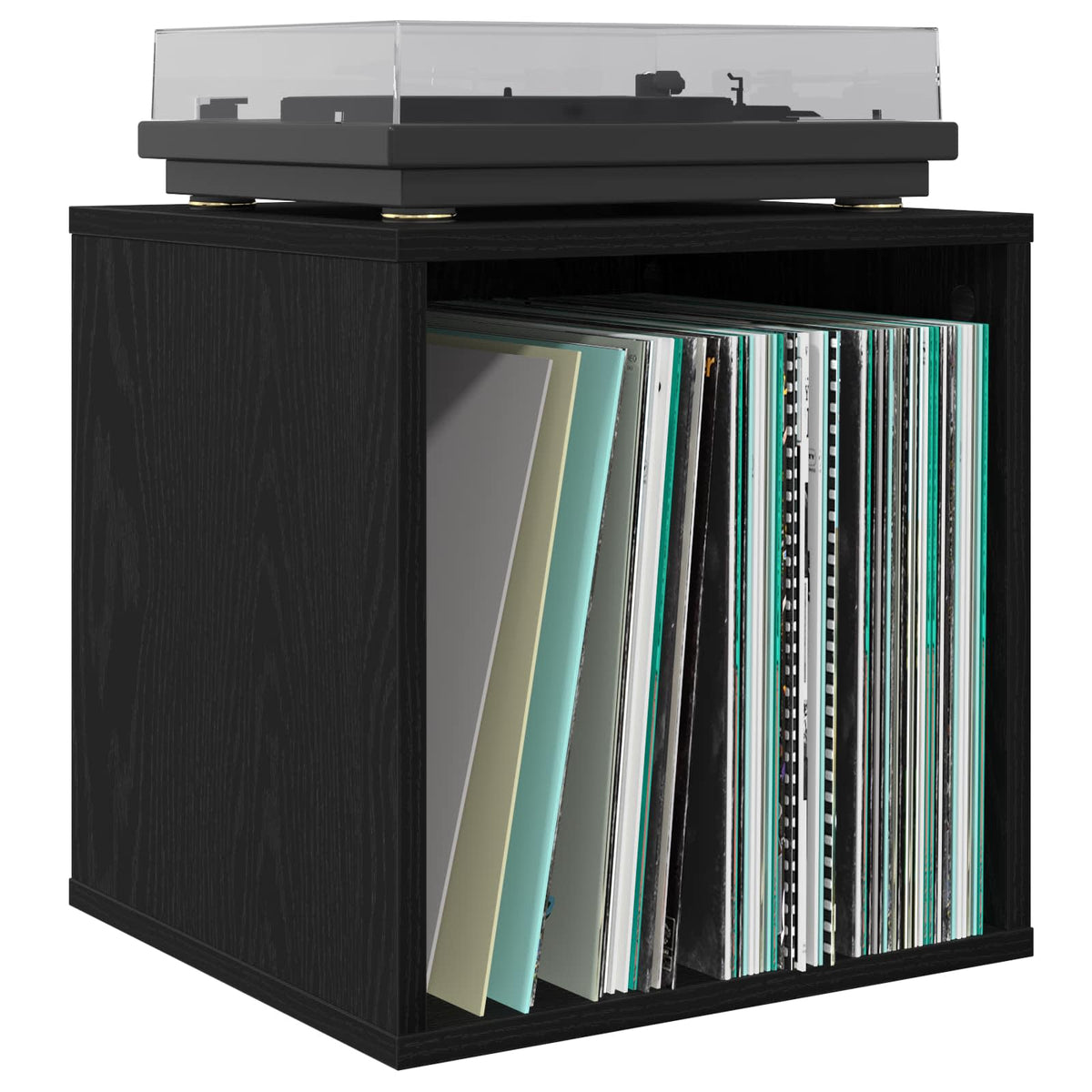 Vinylalbum kasse Sort eg 37 x 36,5 x 38 cm Konstrueret træ