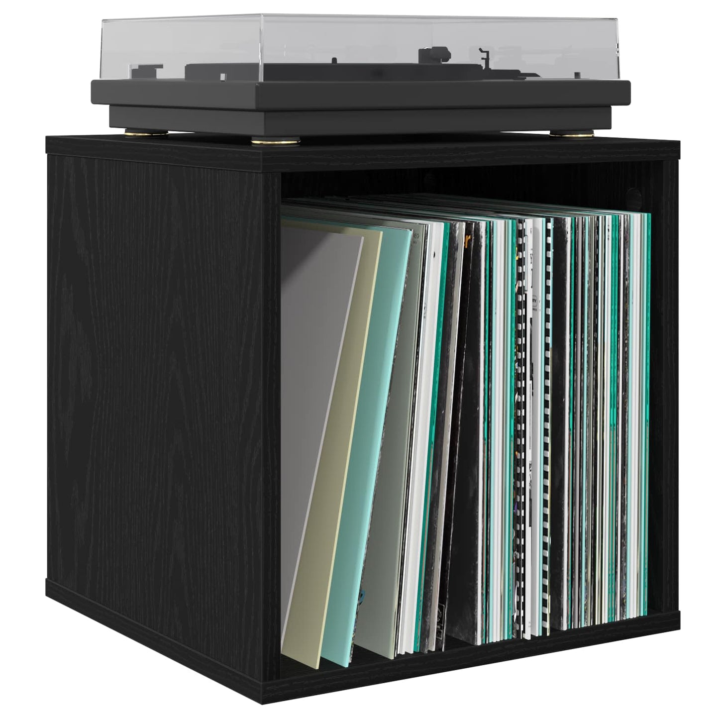 Vinylalbum kasse 2 stk. Sort eg 37 x 36,5 x 38 cm