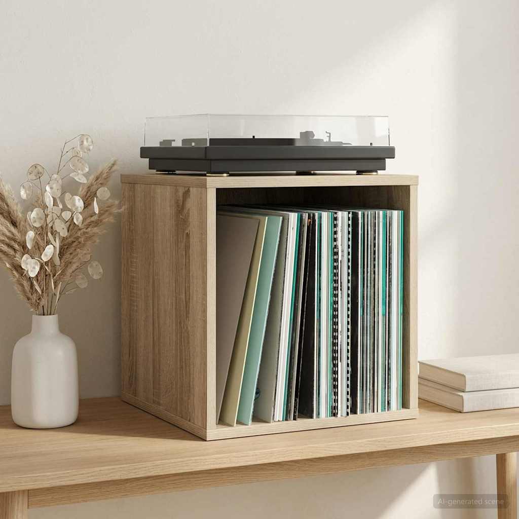 Vinylalbum kasse Sonoma-eg 37 x 36,5 x 38 cm Konstrueret træ