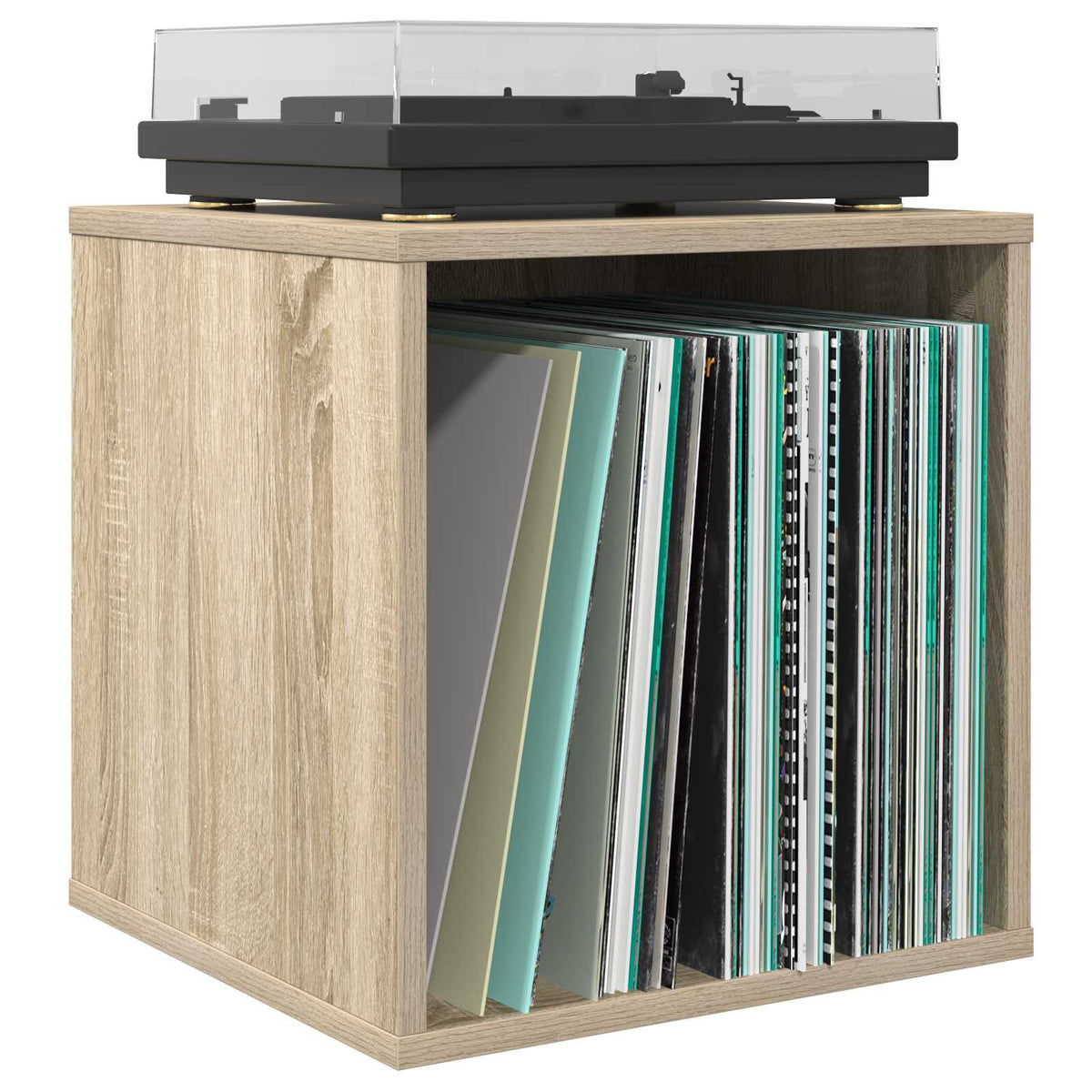 Vinylalbum kasse 2 stk. Sonoma-eg 37 x 36,5 x 38 cm