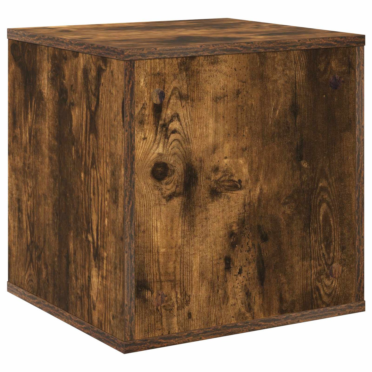 Vinylalbum kasse Røget eg 37 x 36,5 x 38 cm Konstrueret træ