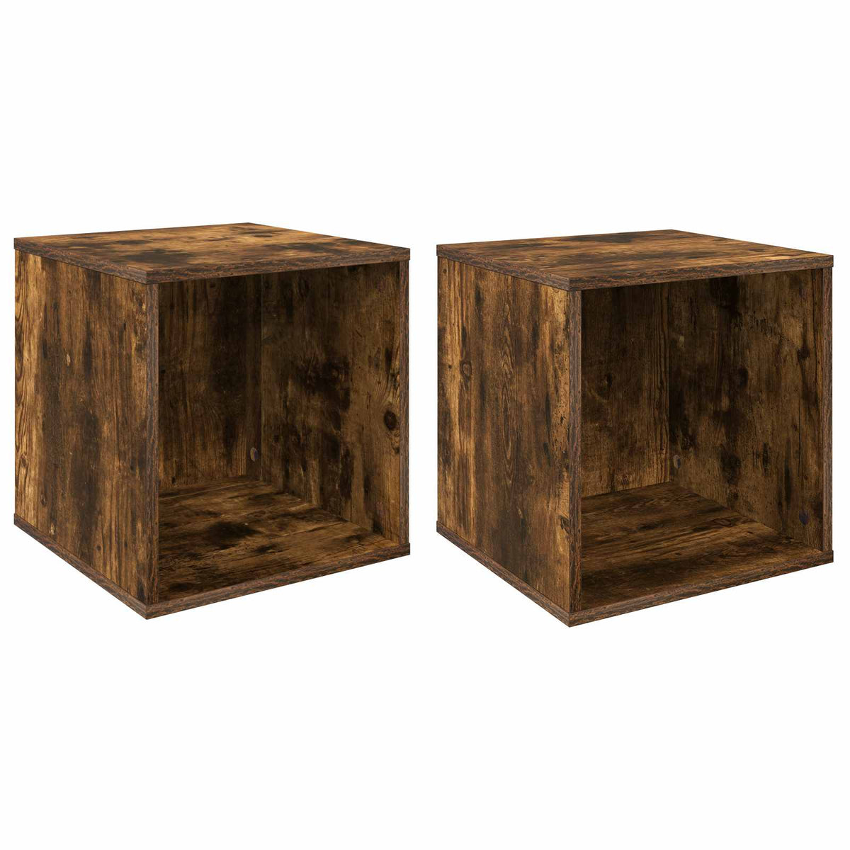 Vinylalbum kasse 2 stk. Røget eg 37 x 36,5 x 38 cm