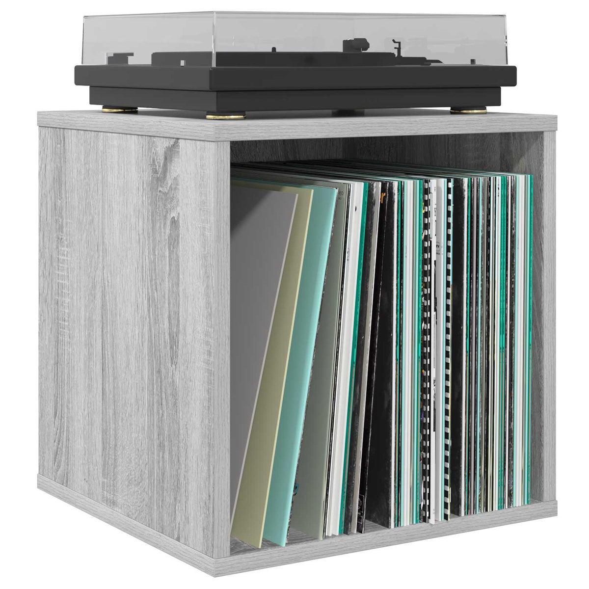 Vinylalbum kasse 2 stk. Grå Sonoma 37 x 36,5 x 38 cm