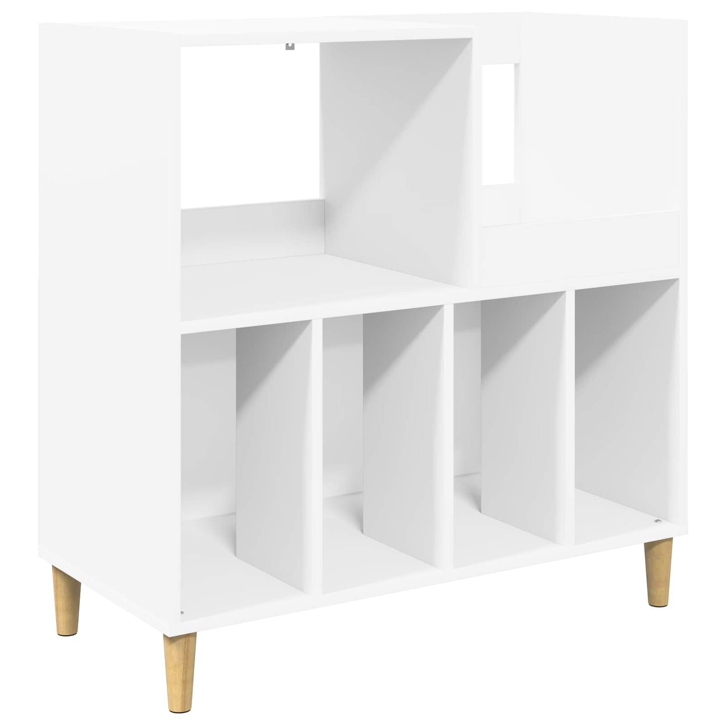 Pladespillerstand Hvid 82 x 39,5 x 82,5 cm Konstrueret træ