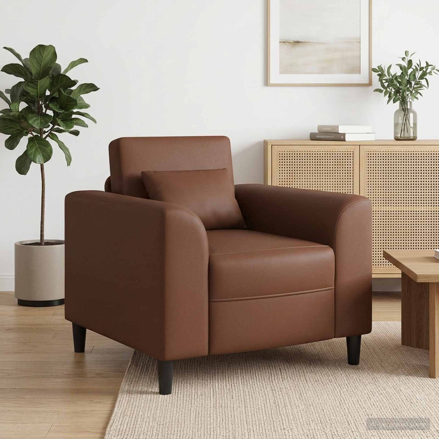 Lænestol Brun Kunstlæder