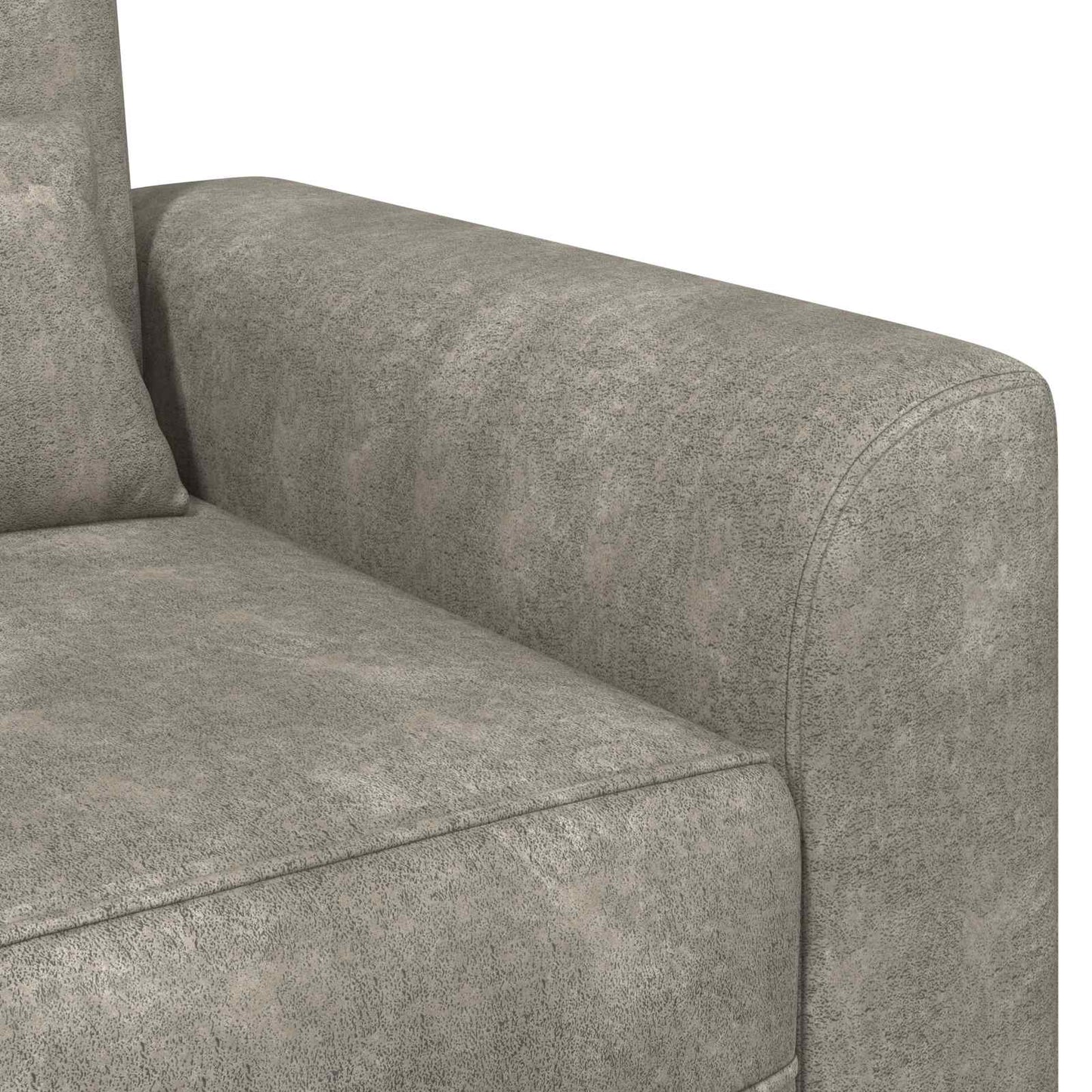 Lænestol Lysegrå Faux Suede Læder