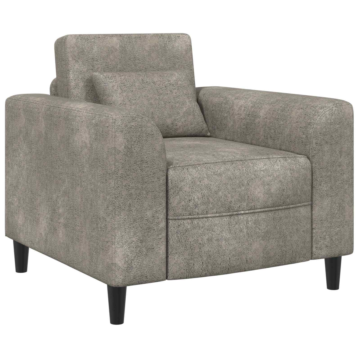 Lænestol Lysegrå Faux Suede Læder