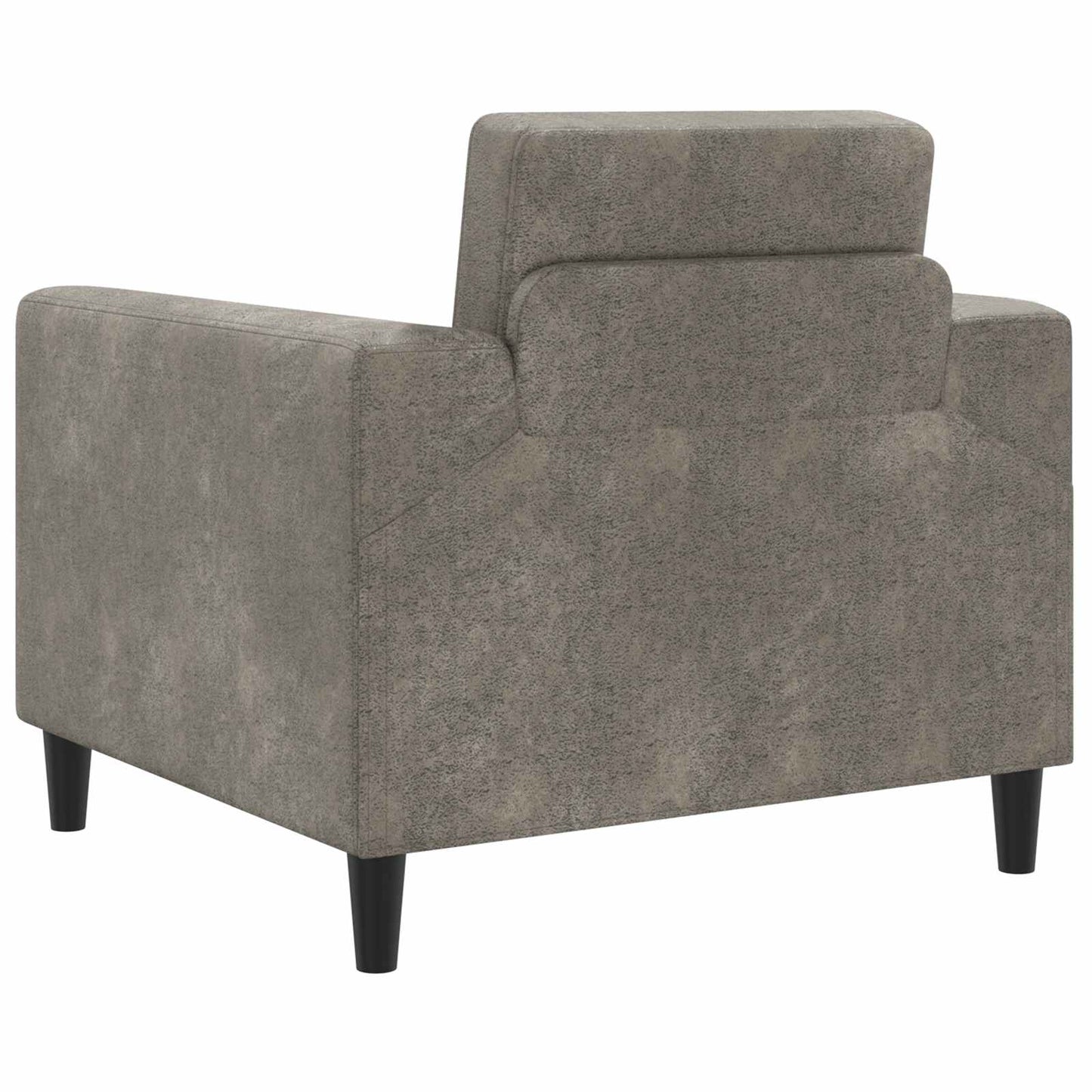 Lænestol Lysegrå Faux Suede Læder