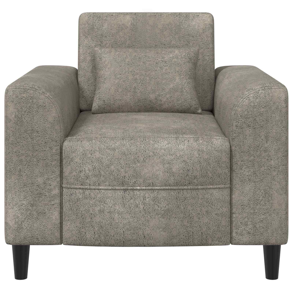 Lænestol Lysegrå Faux Suede Læder