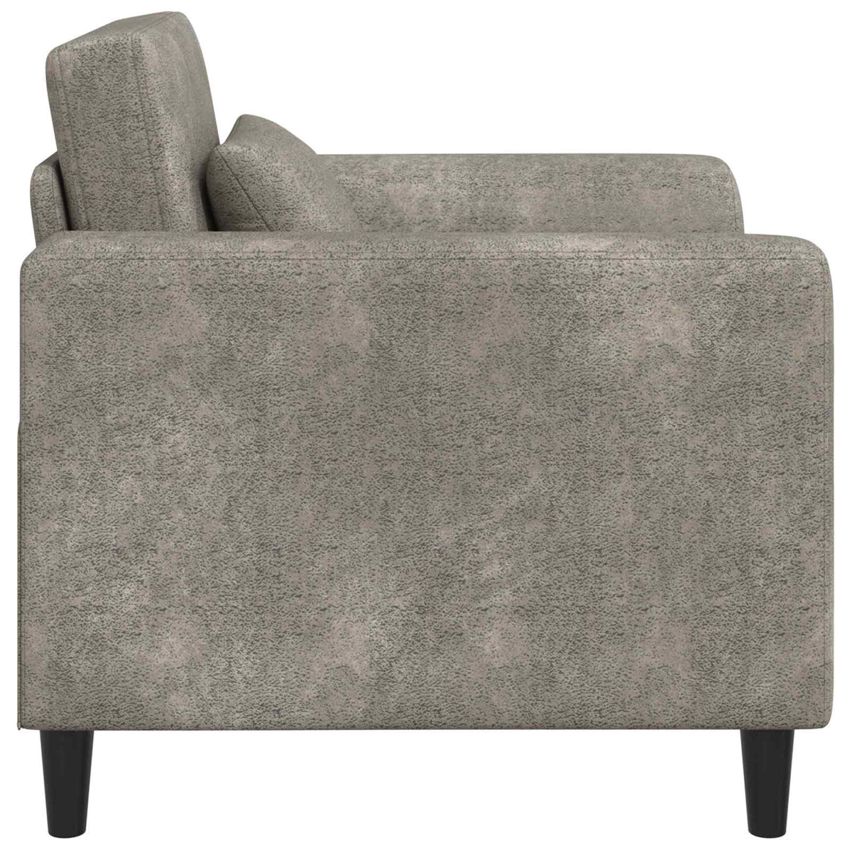 Lænestol Lysegrå Faux Suede Læder