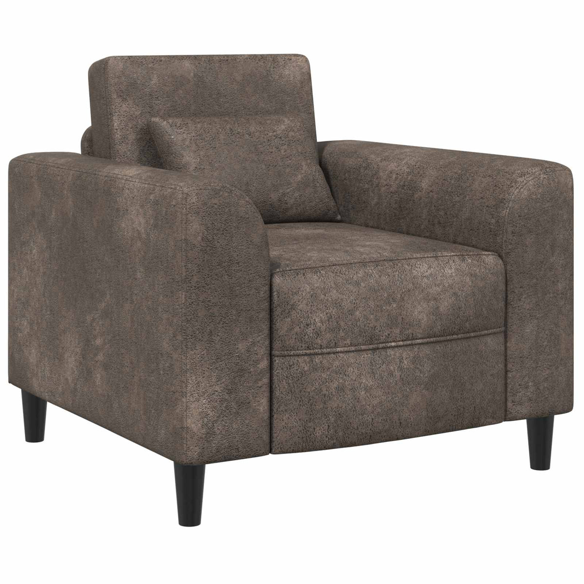 Lænestol Mørkegrå Faux Suede Læder