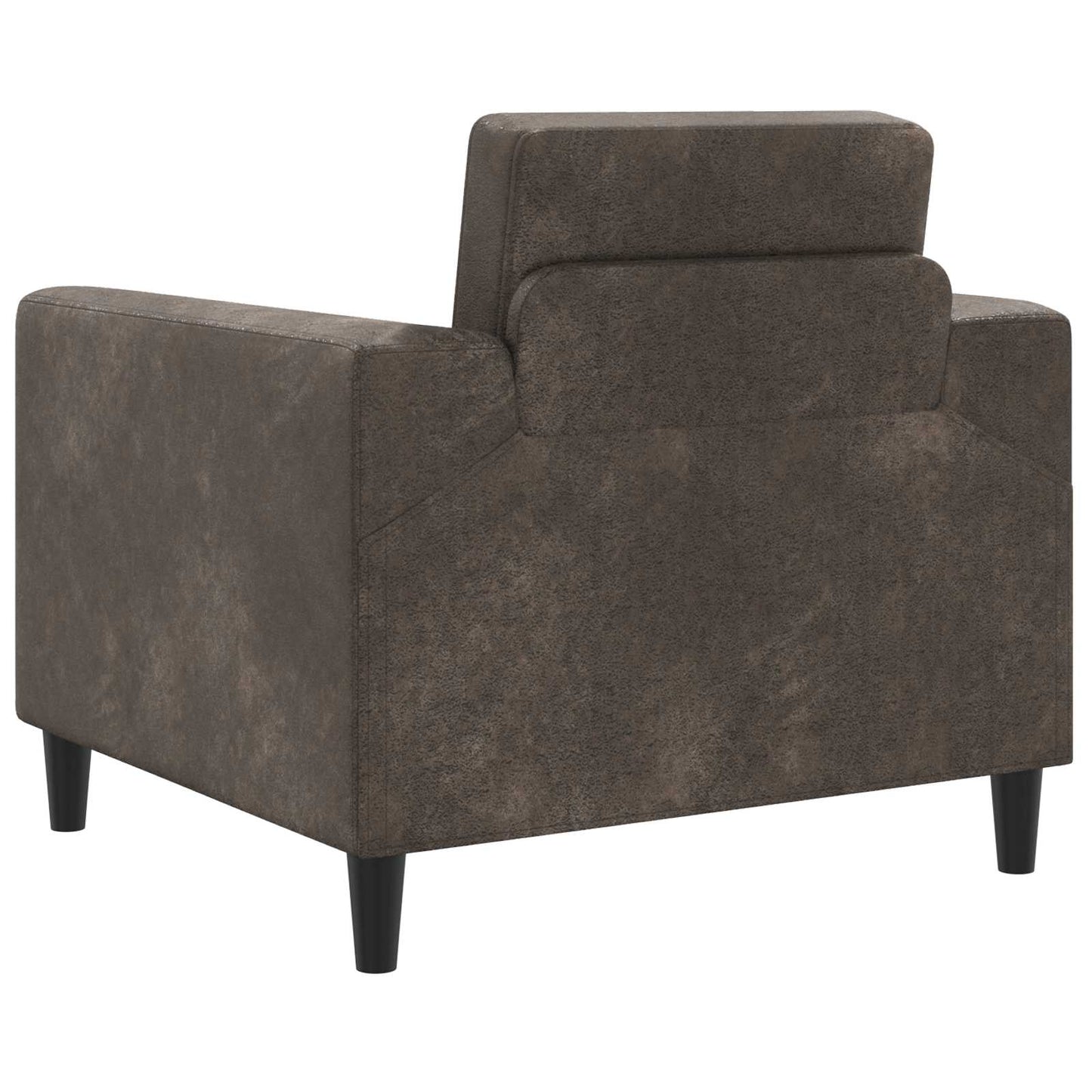 Lænestol Mørkegrå Faux Suede Læder