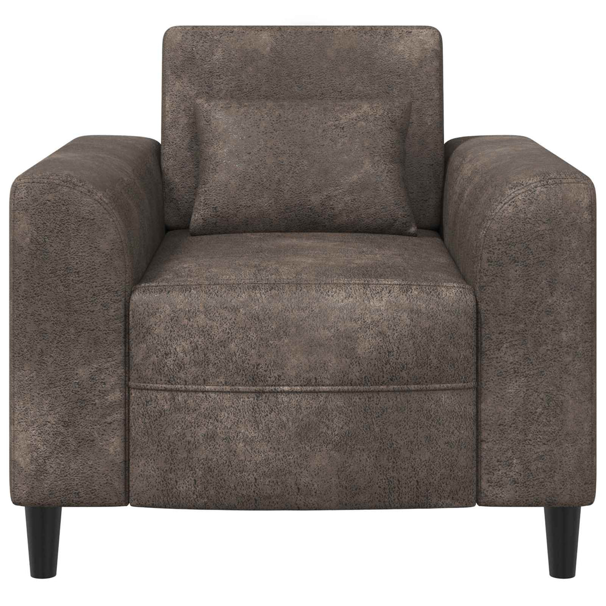 Lænestol Mørkegrå Faux Suede Læder