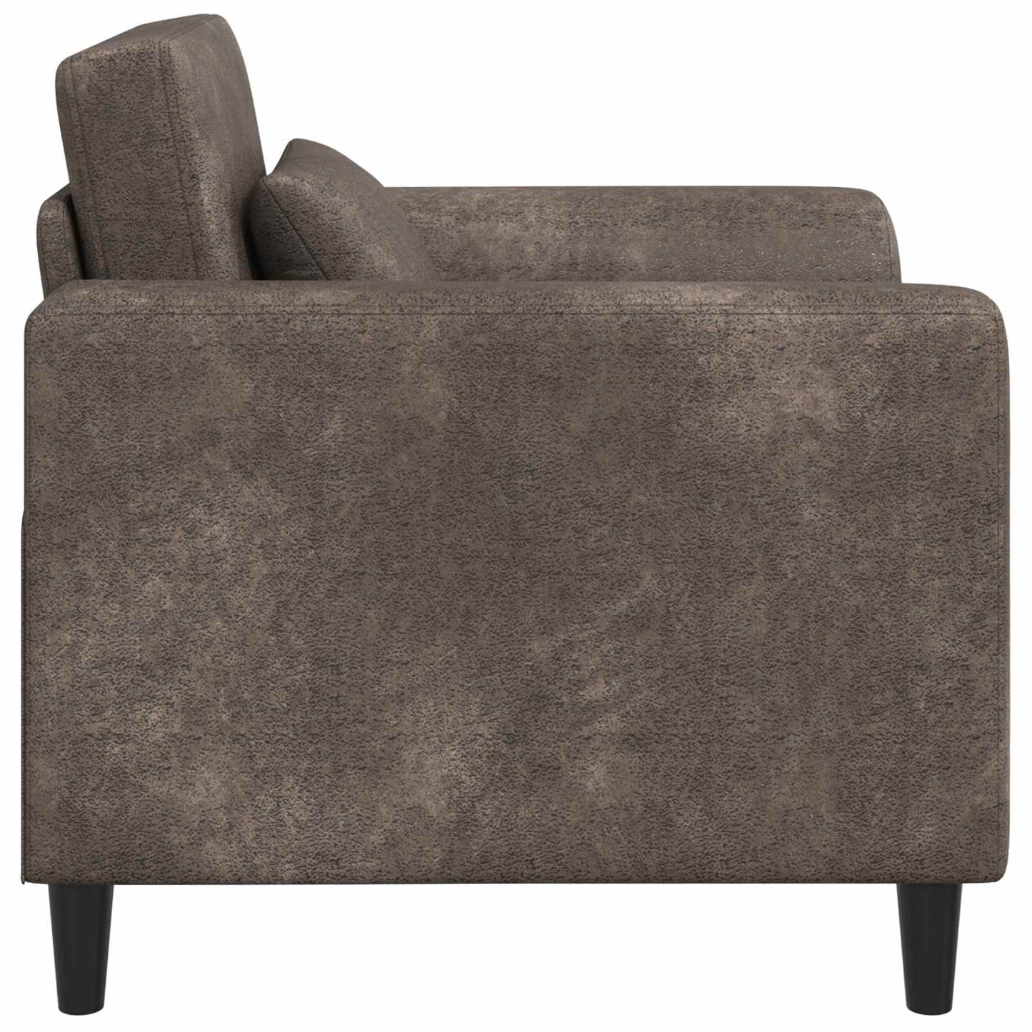 Lænestol Mørkegrå Faux Suede Læder
