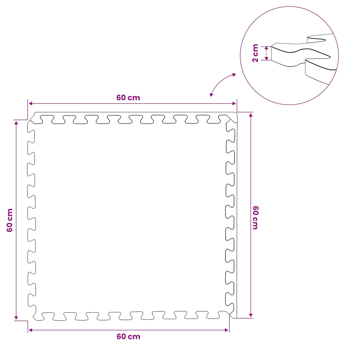 Gulvmåtter 12 stk. Sort 4,32 m² EVA skum