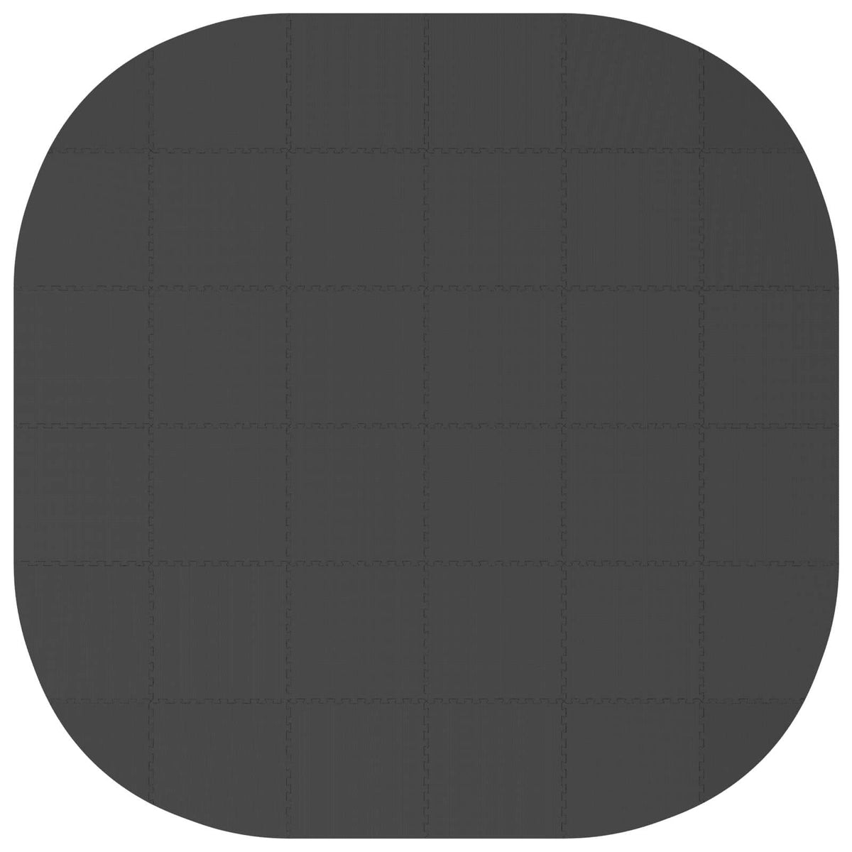 Poolbundmåtte 36 stk. Ø 350 cm Rund EVA skum Sort