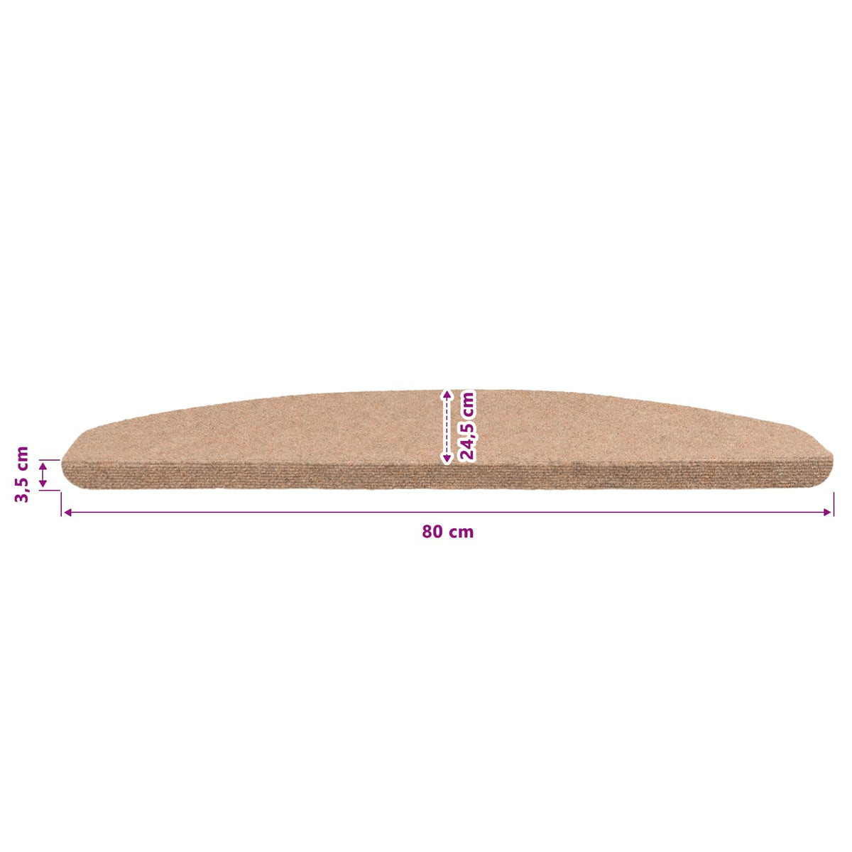 Selvklæbende Trappemåtter 15 stk. 80 x 28 x 3,5 cm Beige