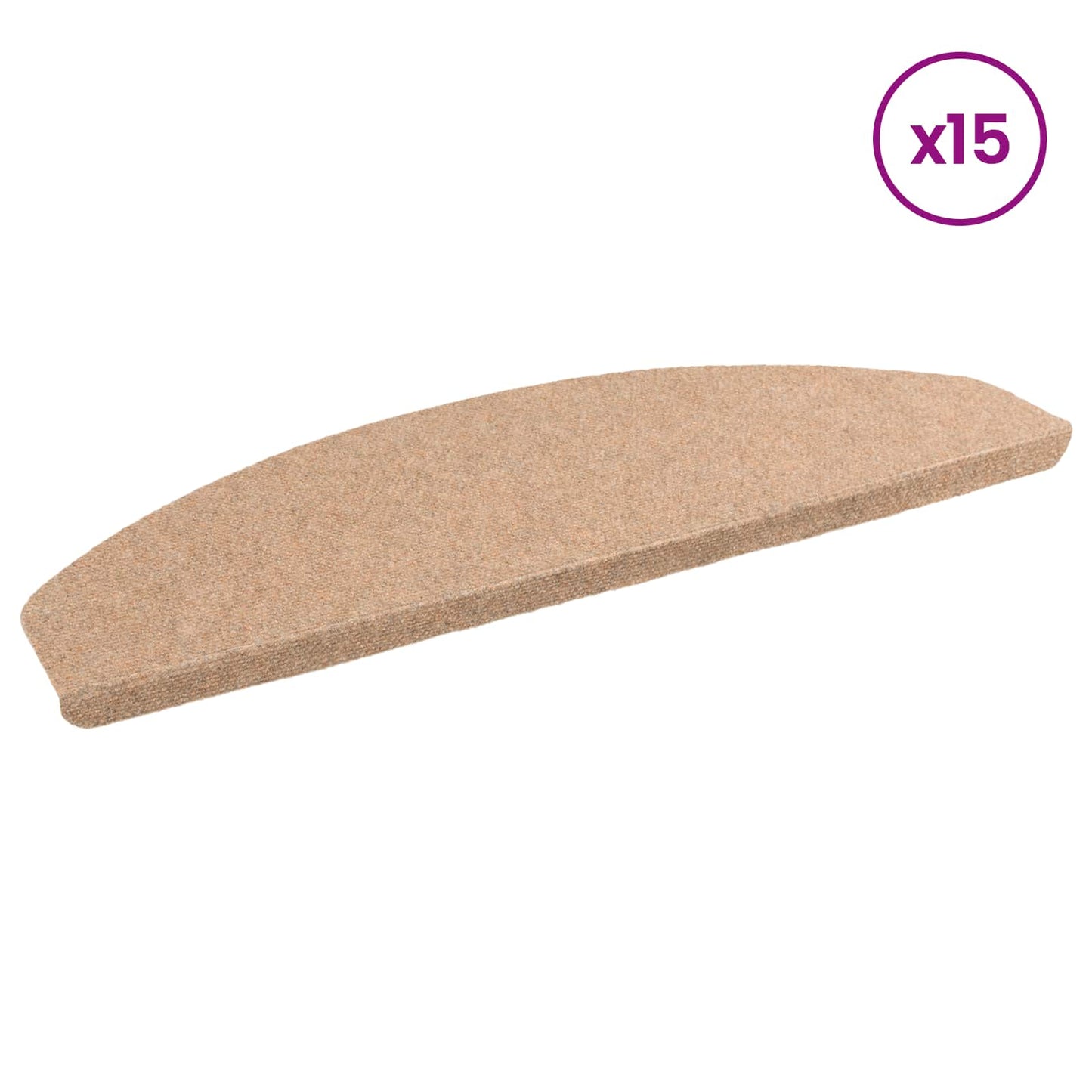 Selvklæbende Trappemåtter 15 stk. 80 x 28 x 3,5 cm Beige