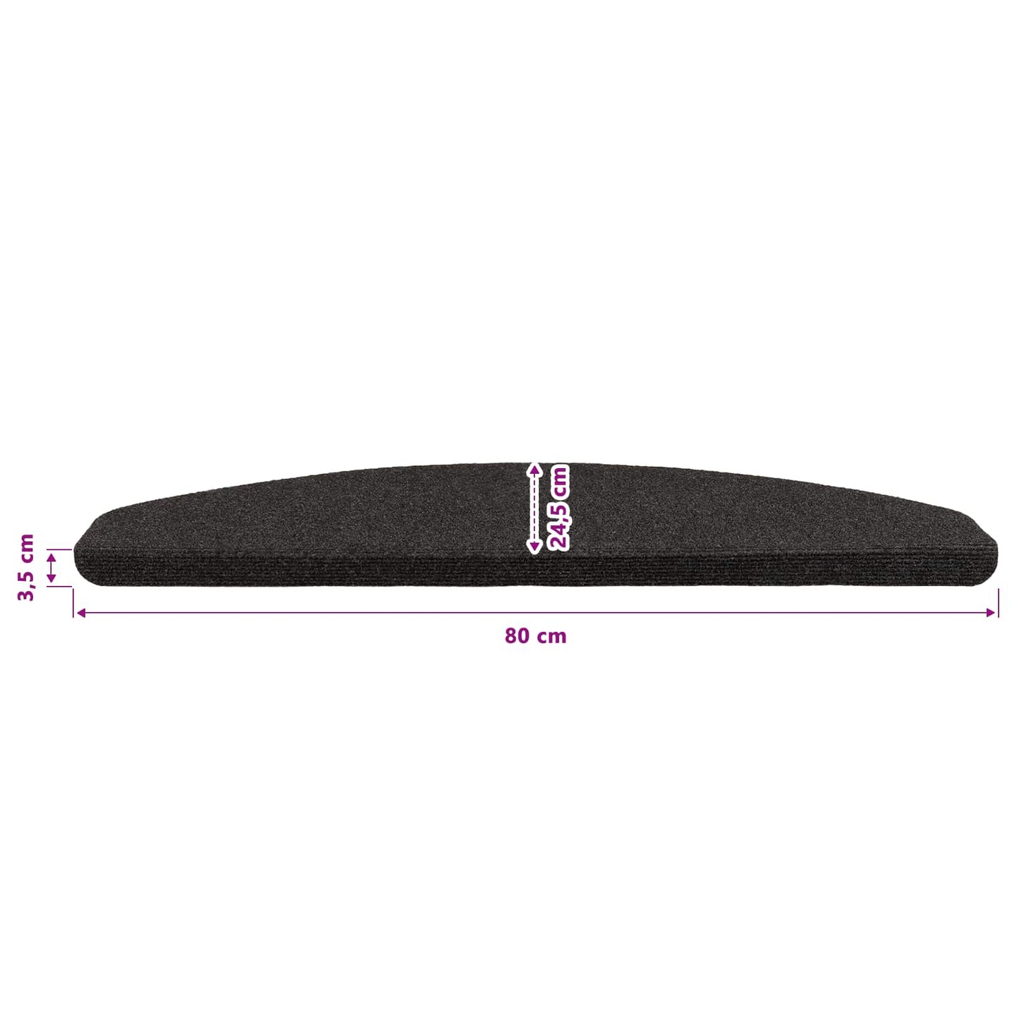 Selvklæbende Trappemåtter 15 stk. 80 x 28 x 3,5 cm Antracit