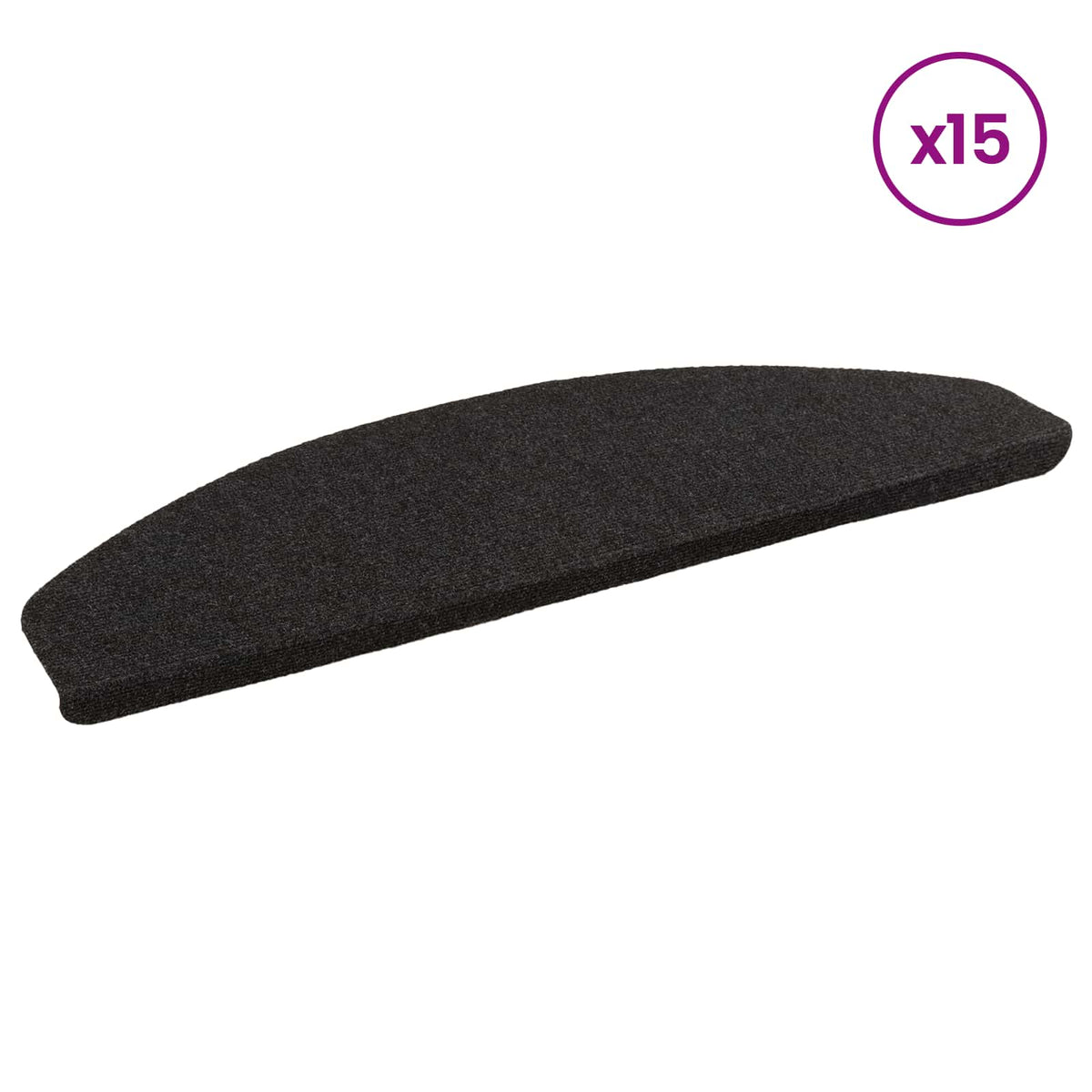 Selvklæbende Trappemåtter 15 stk. 80 x 28 x 3,5 cm Antracit