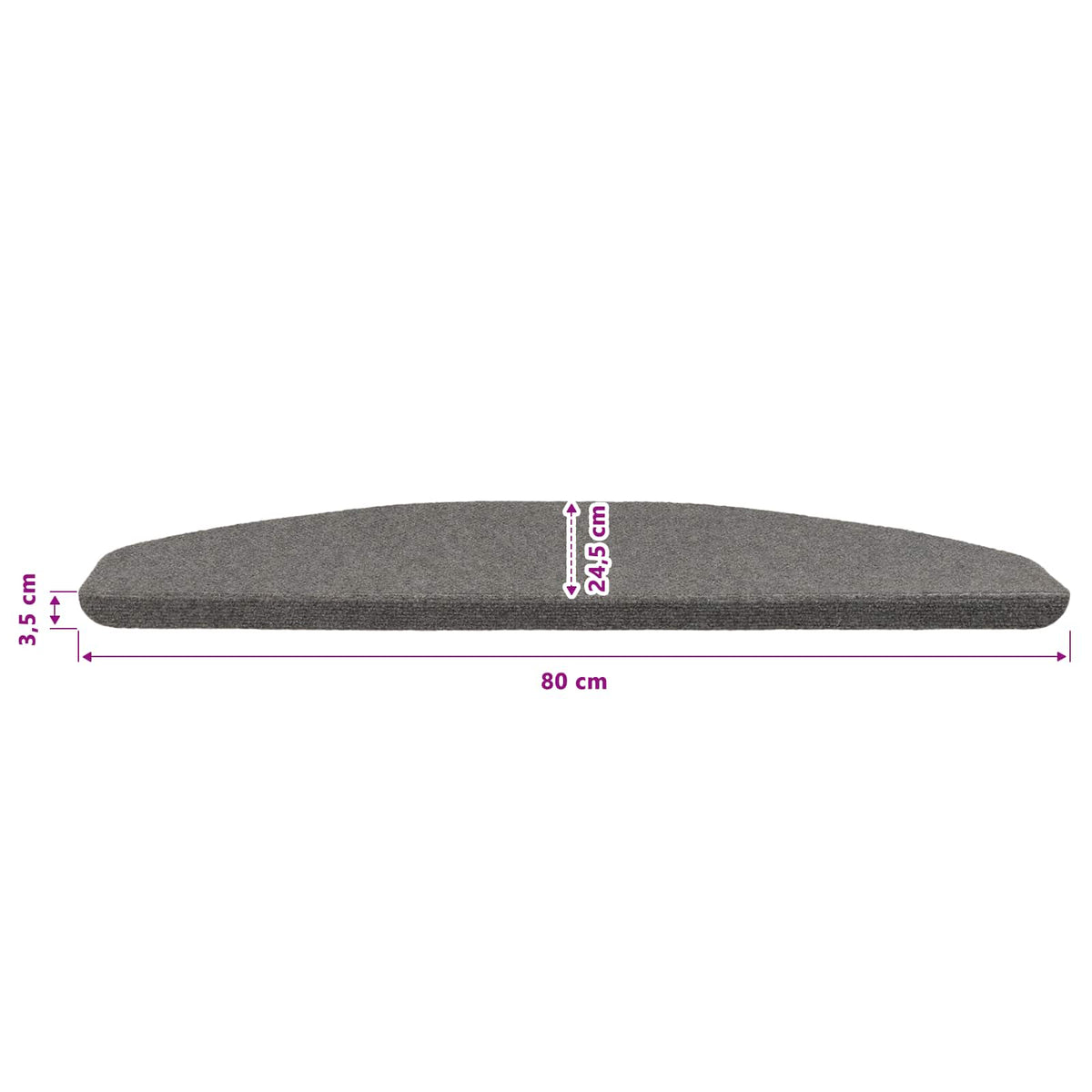 Selvklæbende Trappemåtter 15 stk. 80 x 28 x 3,5 cm Grå