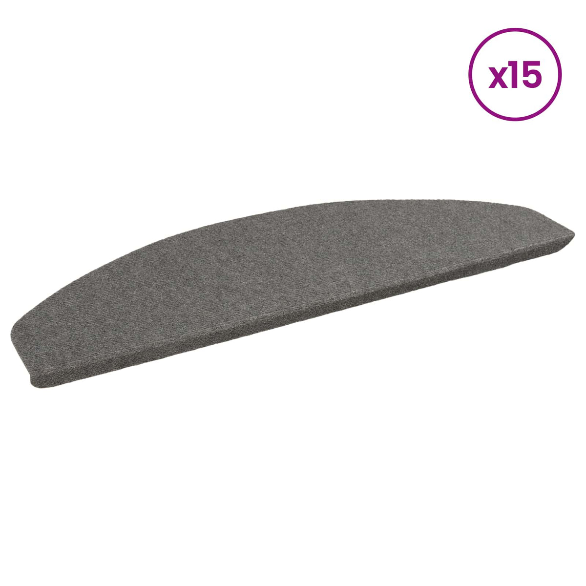Selvklæbende Trappemåtter 15 stk. 80 x 28 x 3,5 cm Grå