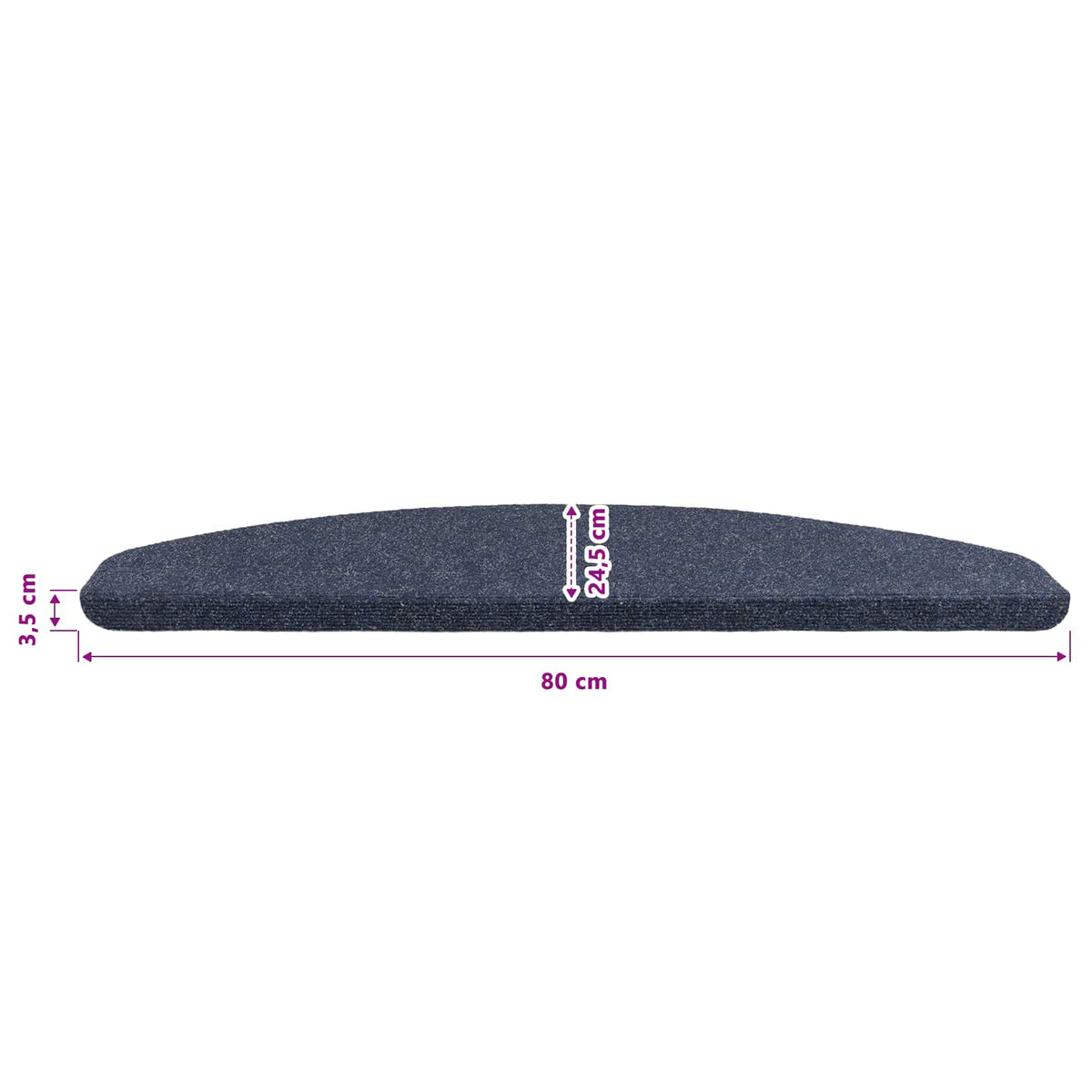 Selvklæbende Trappemåtter 15 stk. 80 x 28 x 3,5 cm Blå
