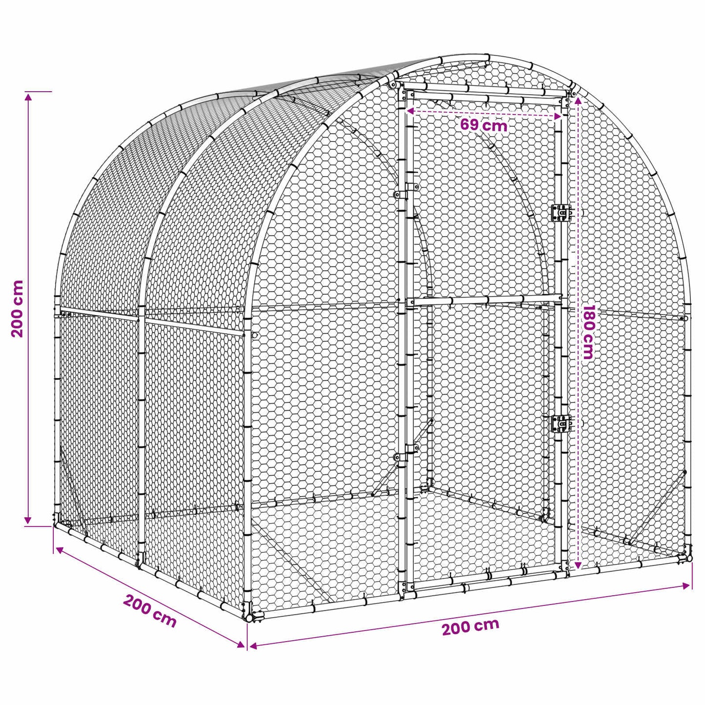 Kyllingehus Sølv 200 x 200 x 200 cm Galvaniseret stål