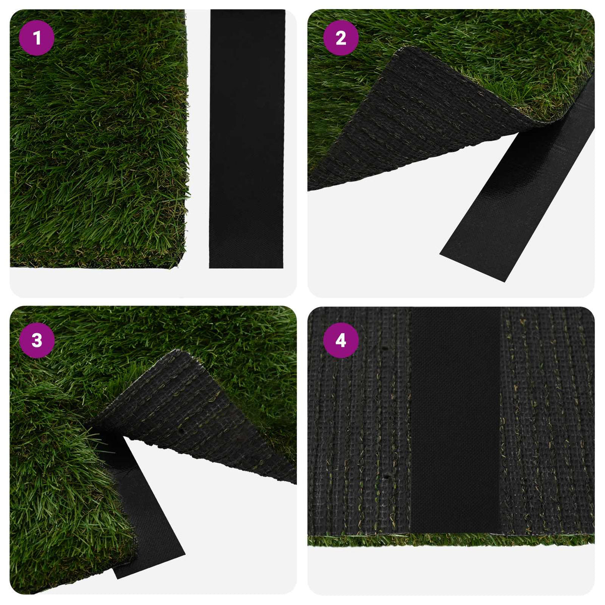 Selvklæbende kunstgræs tape Sort 5 cm x 20 m Non-woven stof