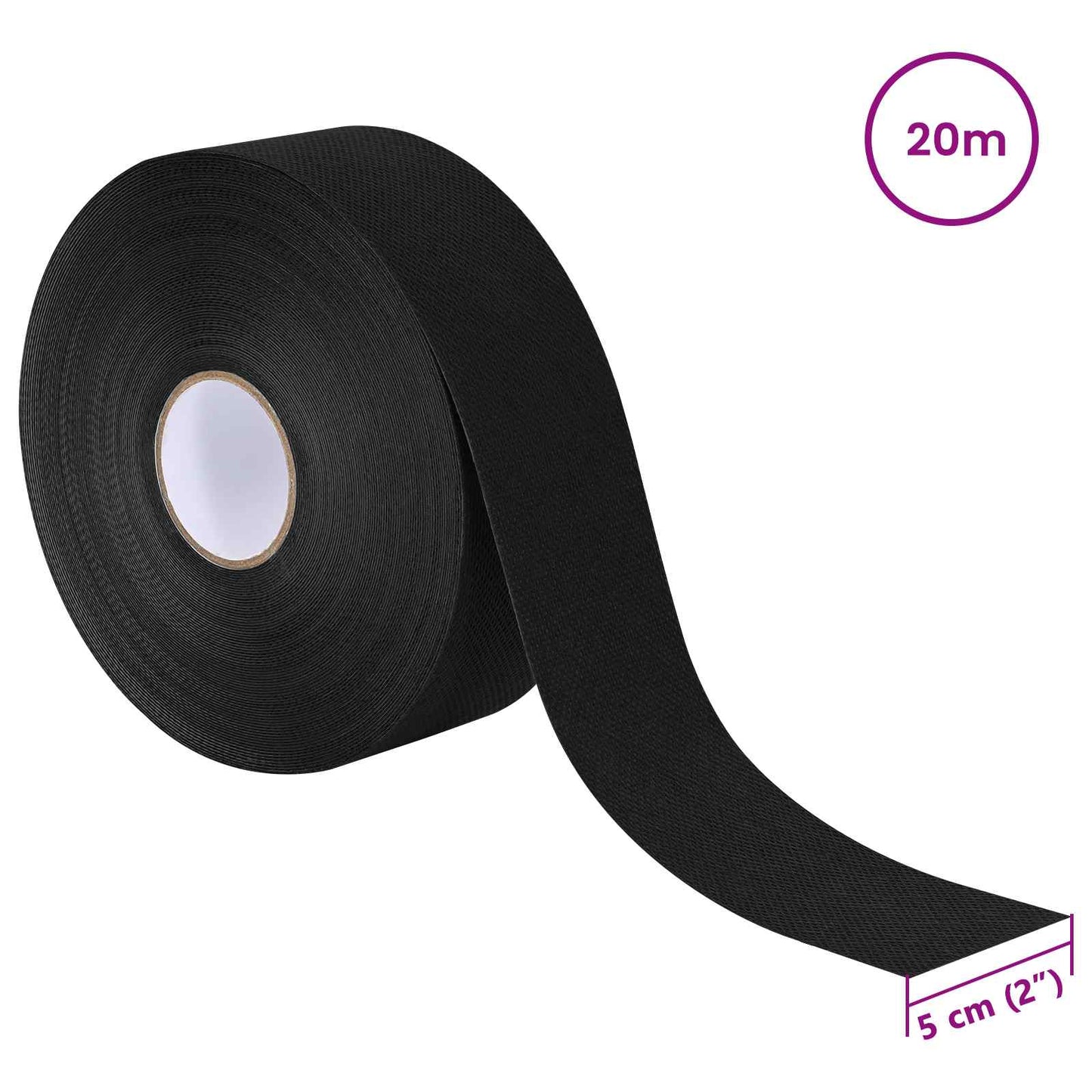 Selvklæbende kunstgræs tape Sort 5 cm x 20 m Non-woven stof