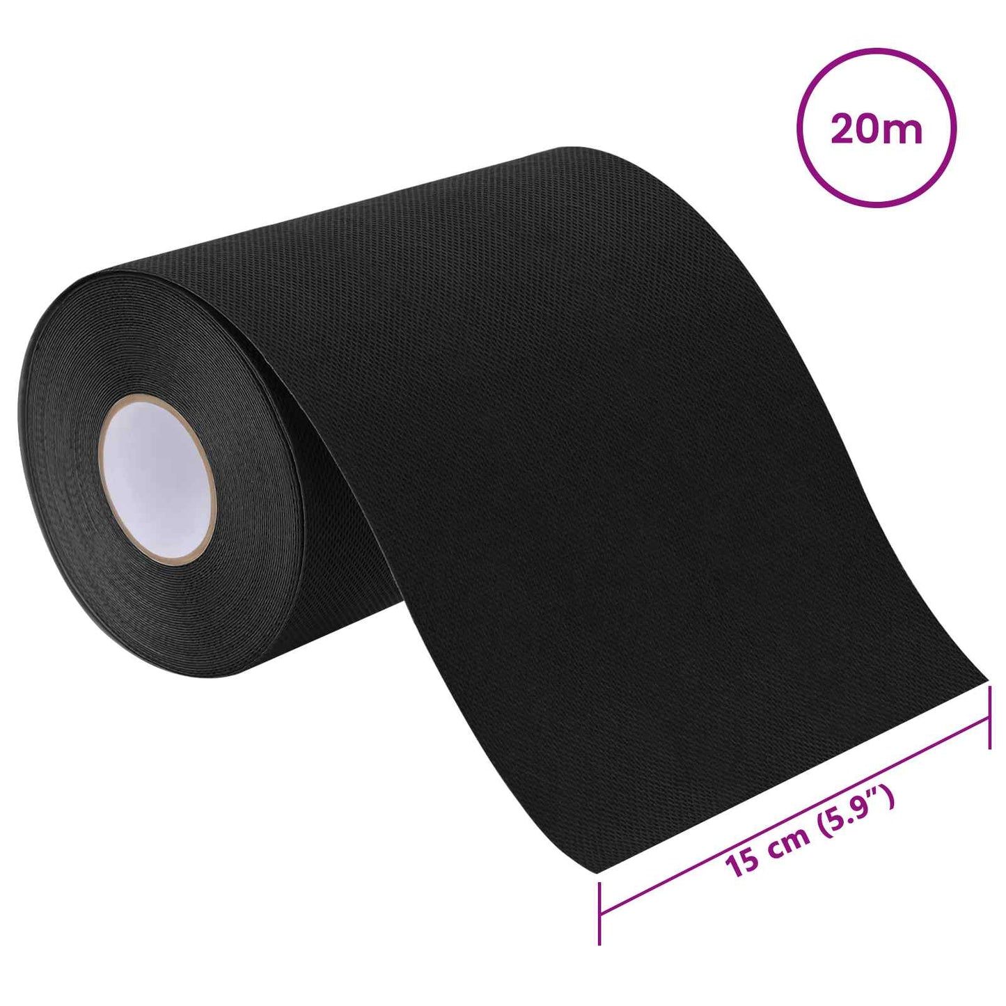 Selvklæbende kunstgræs tape Sort 15 cm x 20 m Non-woven stof