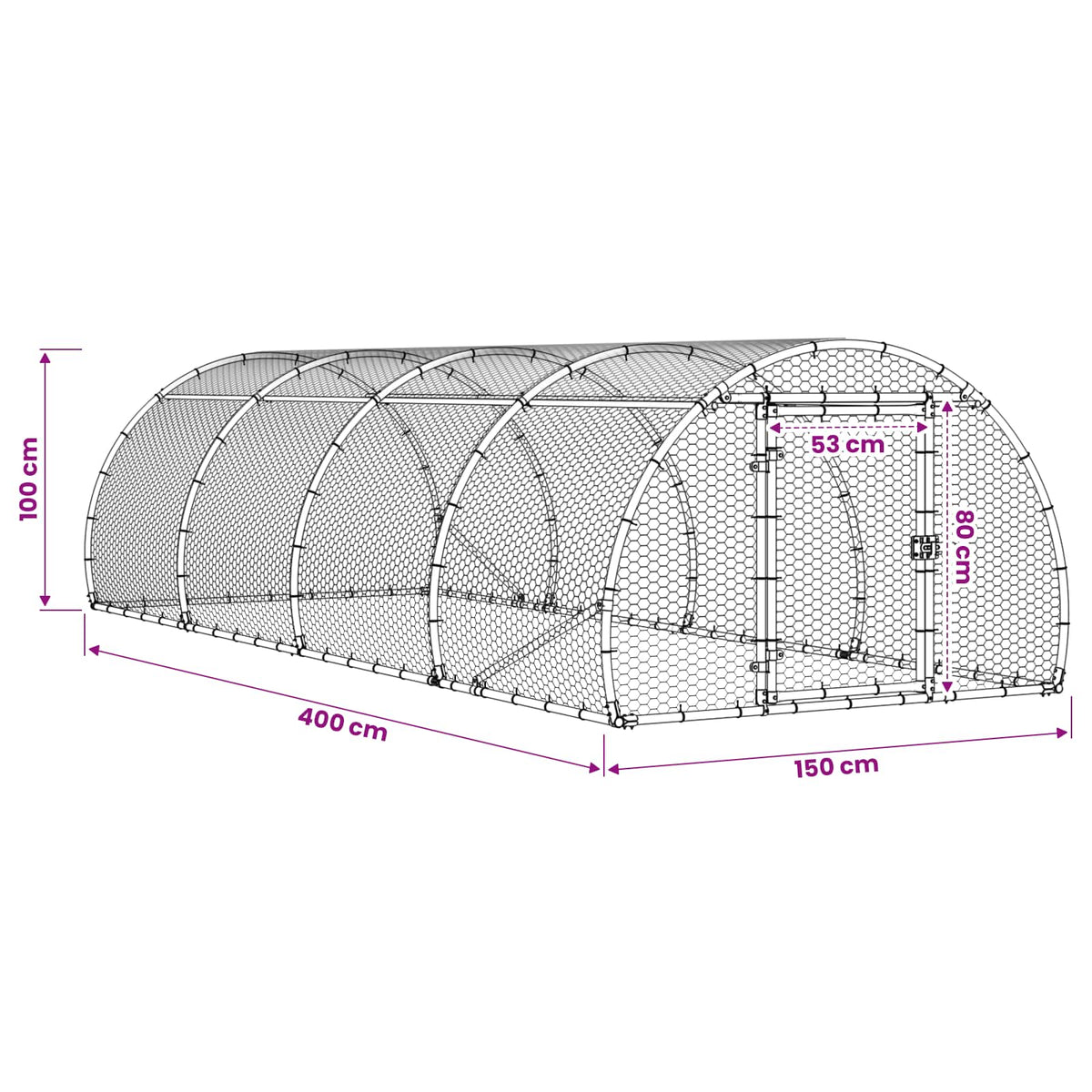 Kyllingehus Sølv 400 x 150 x 100 cm Galvaniseret stål
