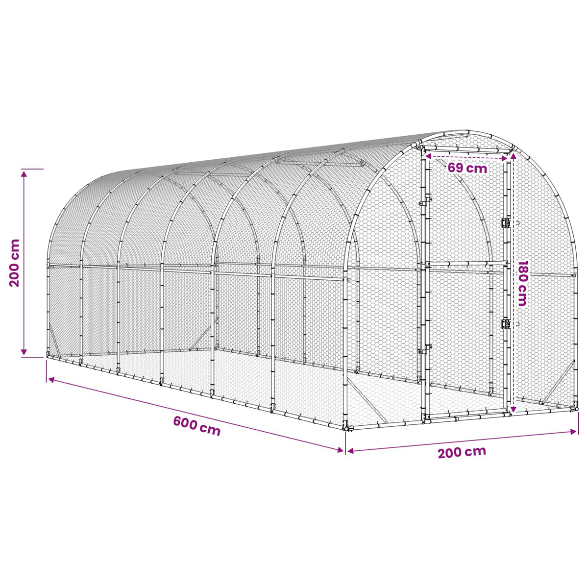 Kyllingehus Sølv 600 x 200 x 200 cm Galvaniseret stål