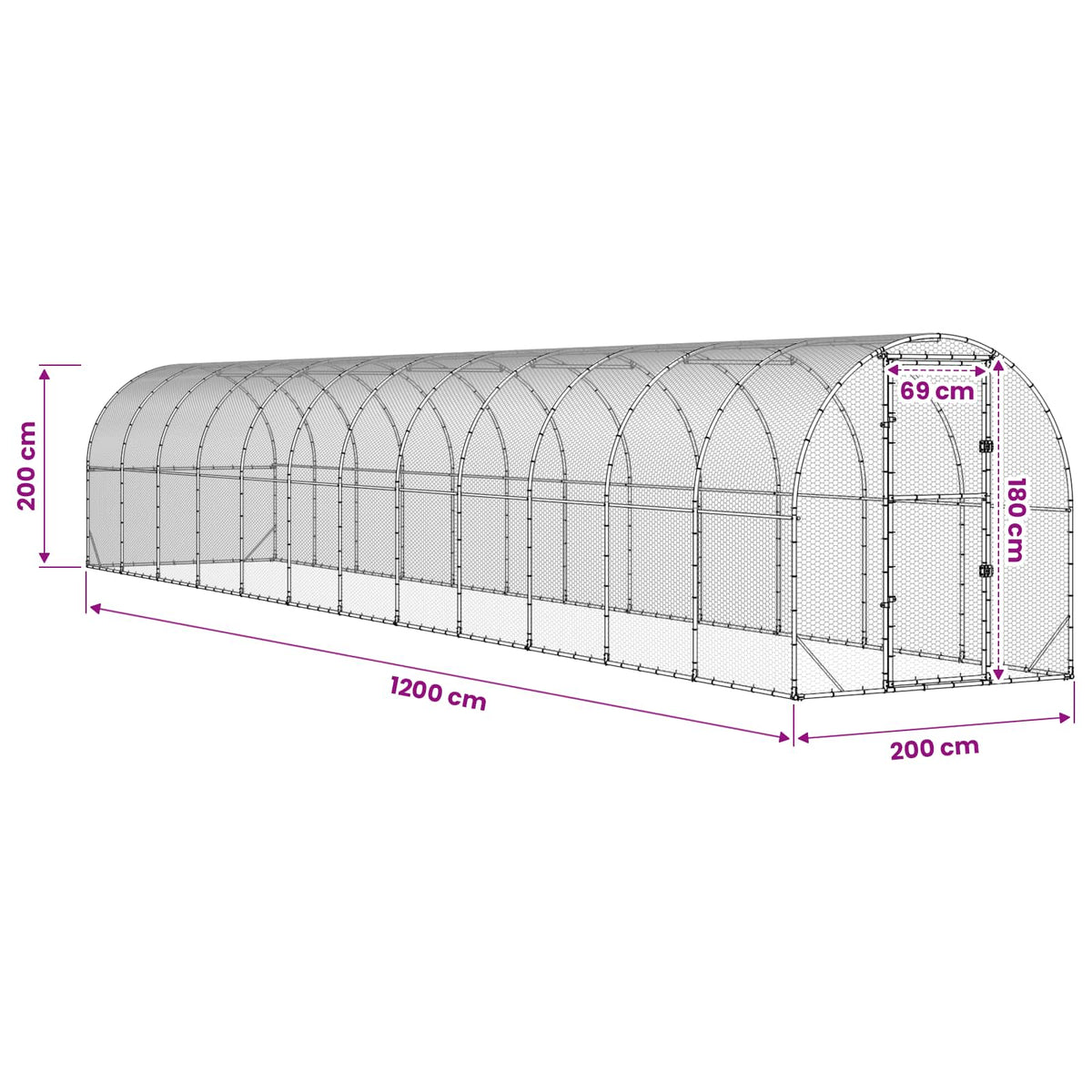 Kyllingehus Sølv 1200 x 200 x 200 cm Galvaniseret stål