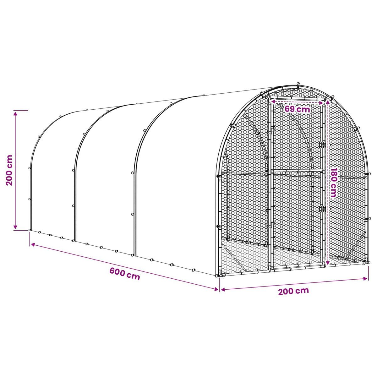 Kyllingehus Sølv 600 x 200 x 200 cm Galvaniseret stål