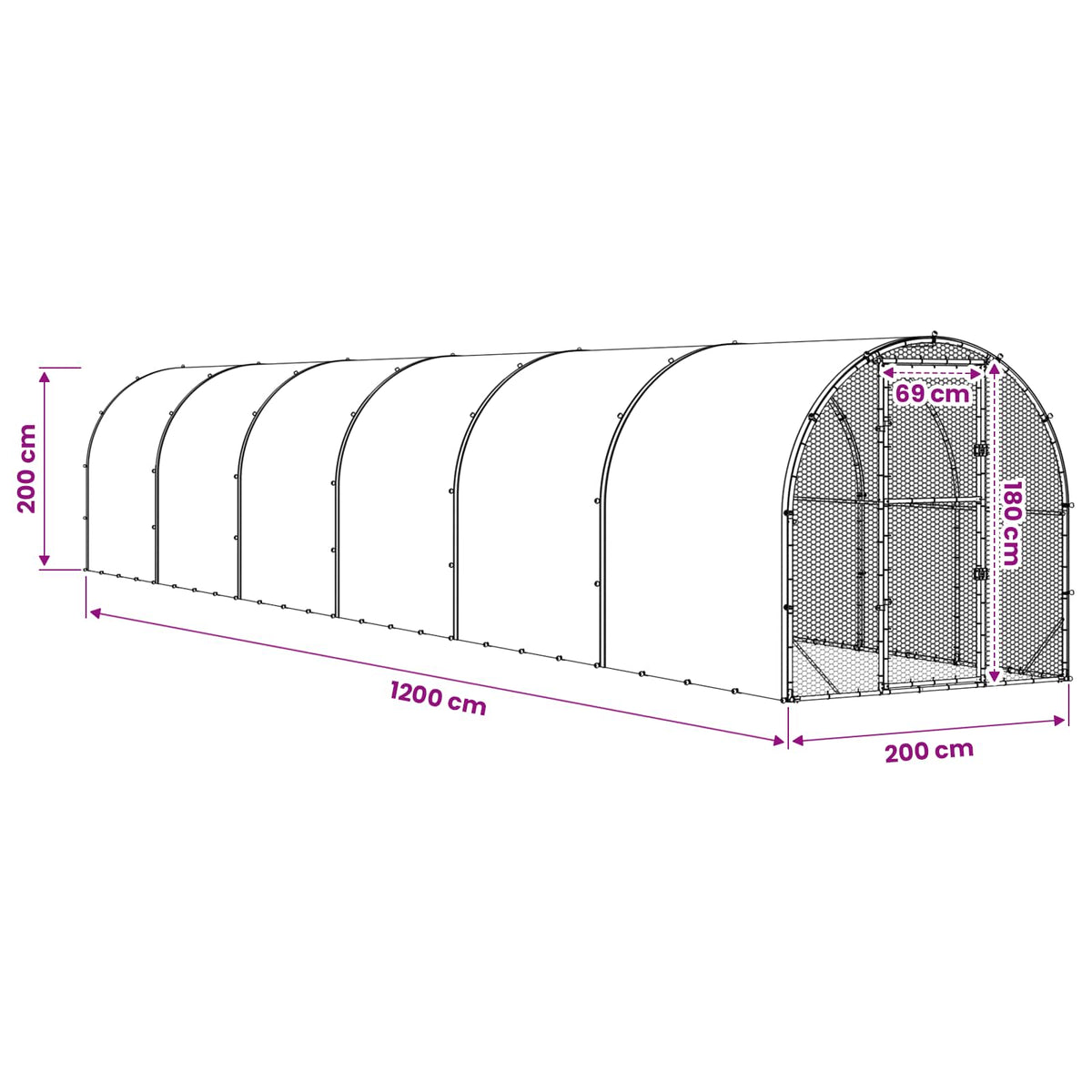 Kyllingehus Sølv 1200 x 200 x 200 cm Galvaniseret stål
