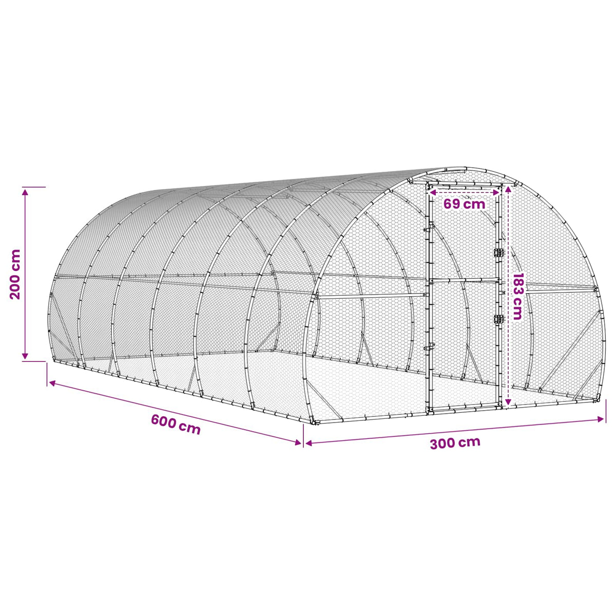 Kyllingehus Sølv 600 x 300 x 200 cm Galvaniseret stål