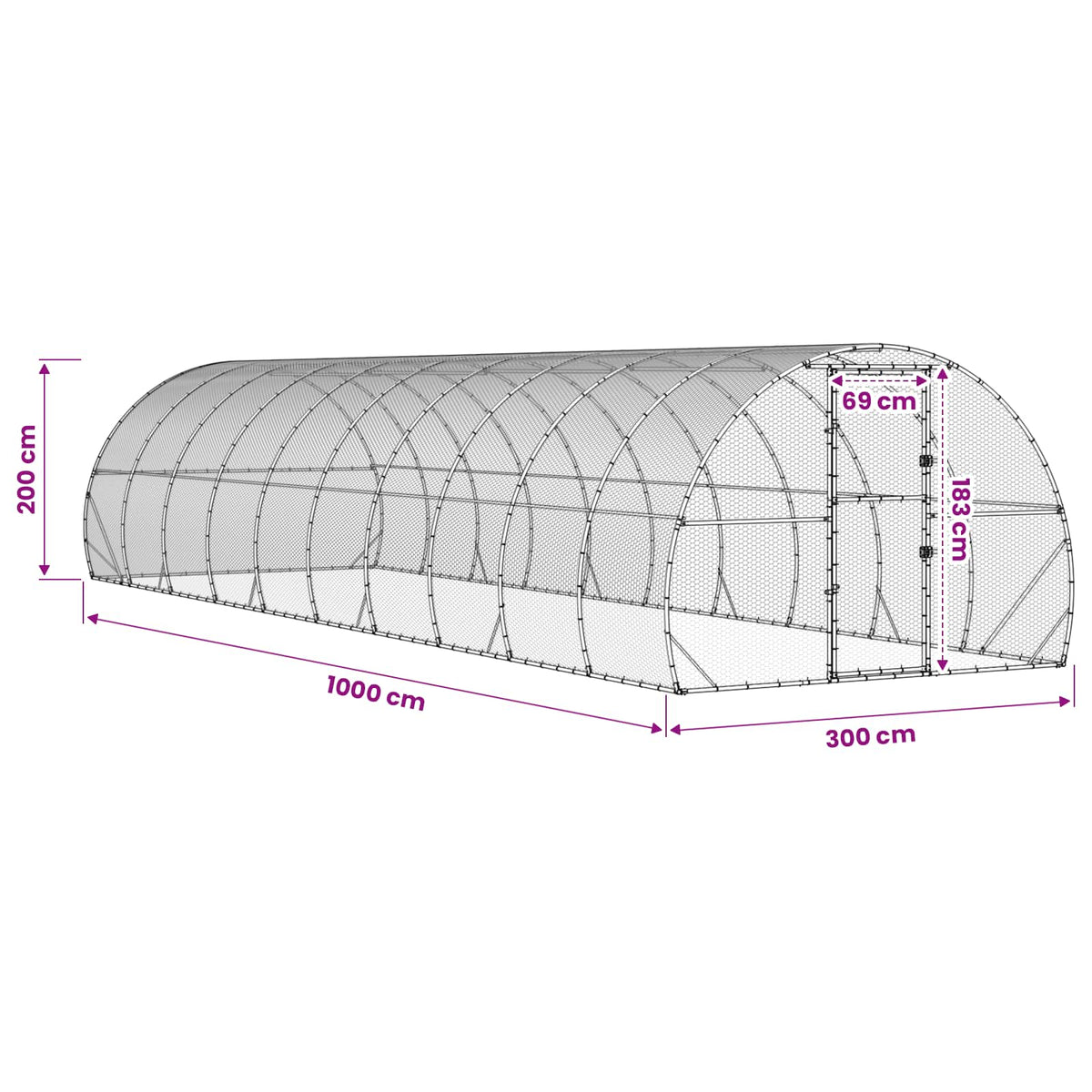 Kyllingehus Sølv 1000 x 300 x 200 cm Galvaniseret stål