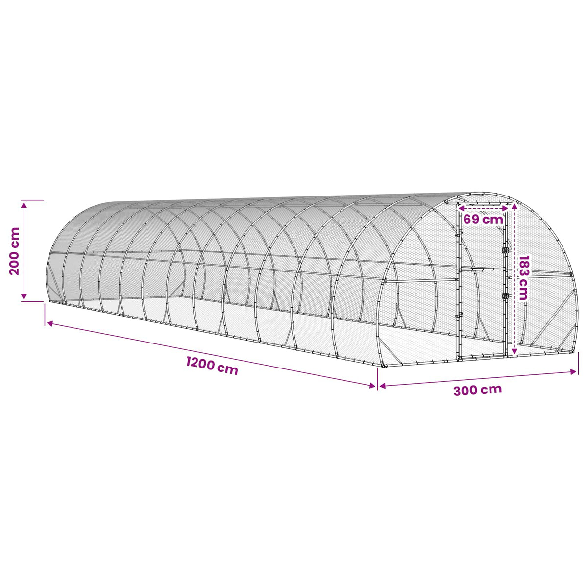 Kyllingehus Sølv 1200 x 300 x 200 cm Galvaniseret stål