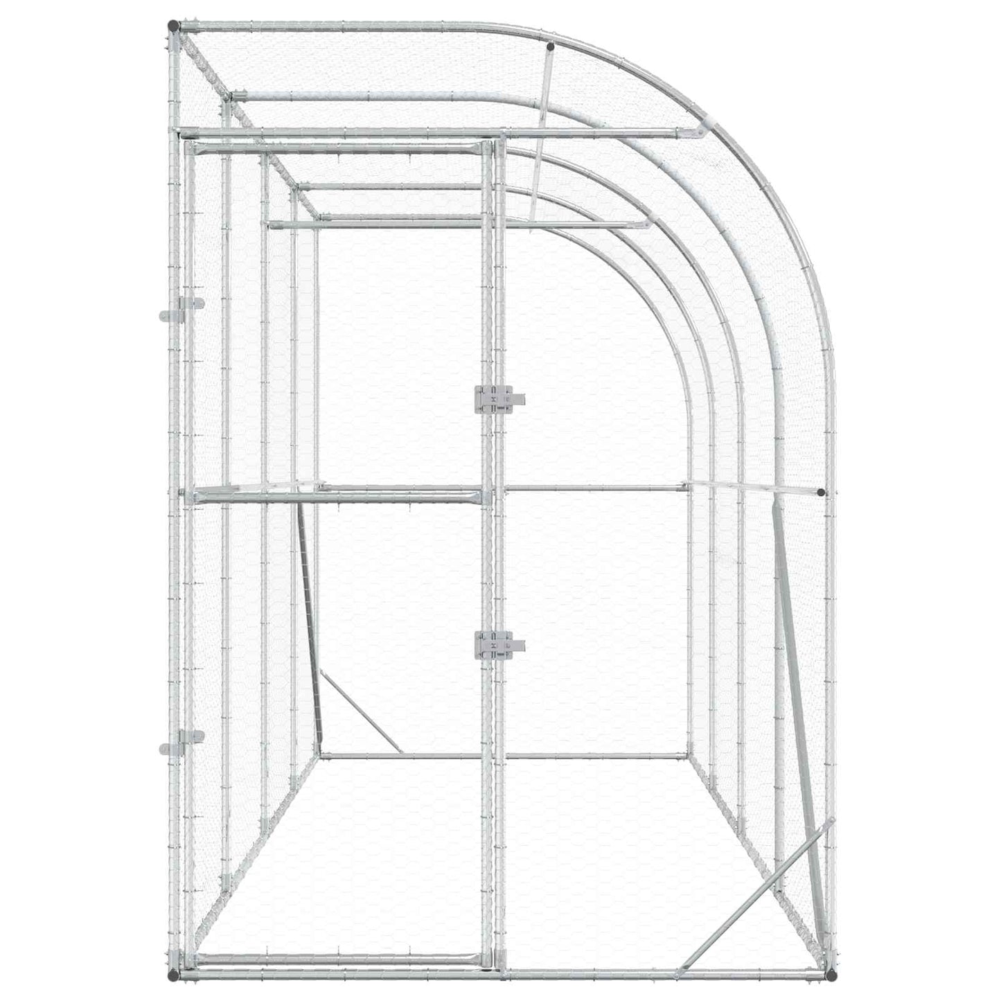Hønsehus Mod Væg Sølv 600 x 150 x 215 cm Galvaniseret stål