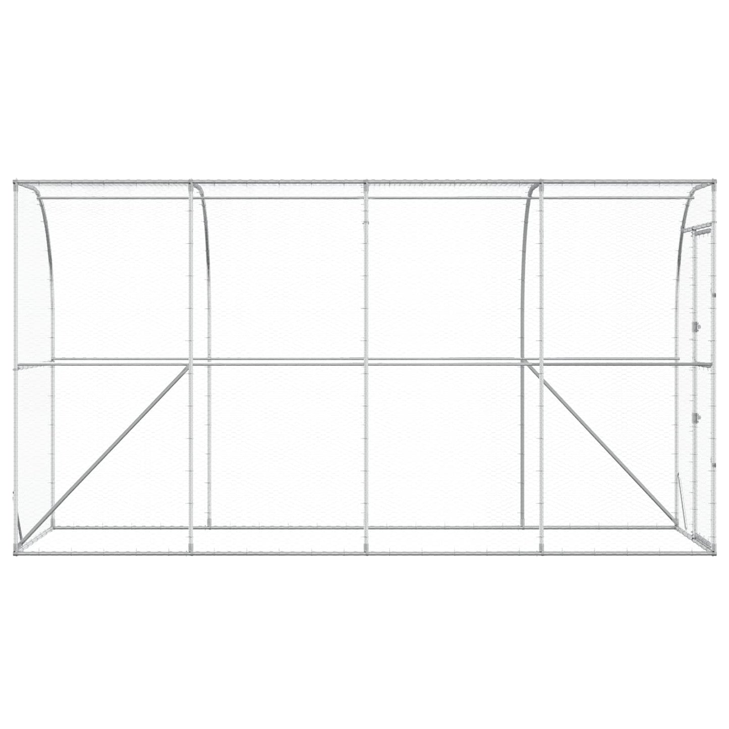 Hønsehus Mod Væg Sølv 600 x 150 x 215 cm Galvaniseret stål
