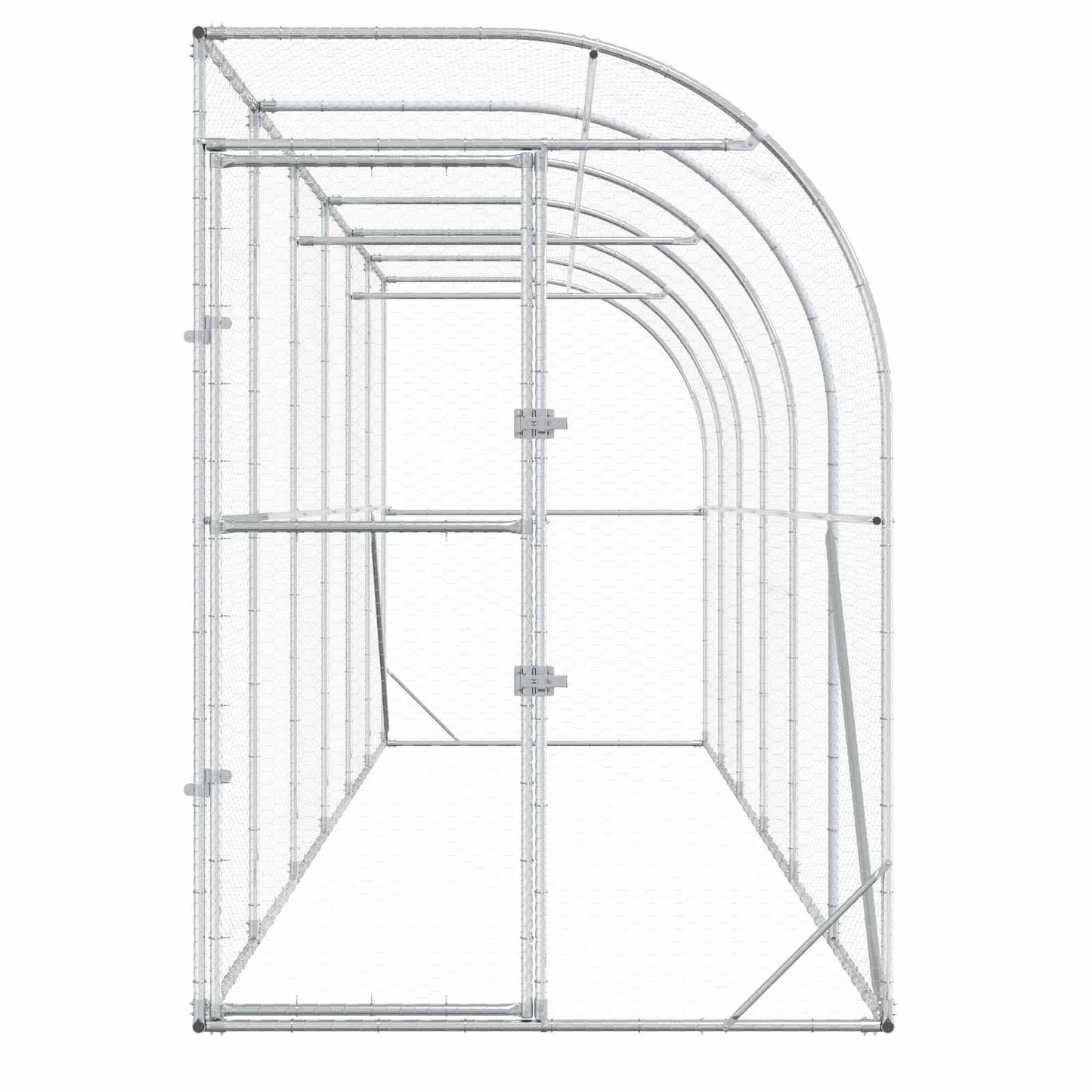 Hønsehus Mod Væg Sølv 600 x 150 x 215 cm Galvaniseret stål