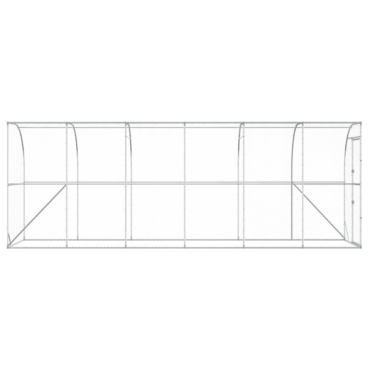 Hønsehus Mod Væg Sølv 600 x 150 x 215 cm Galvaniseret stål