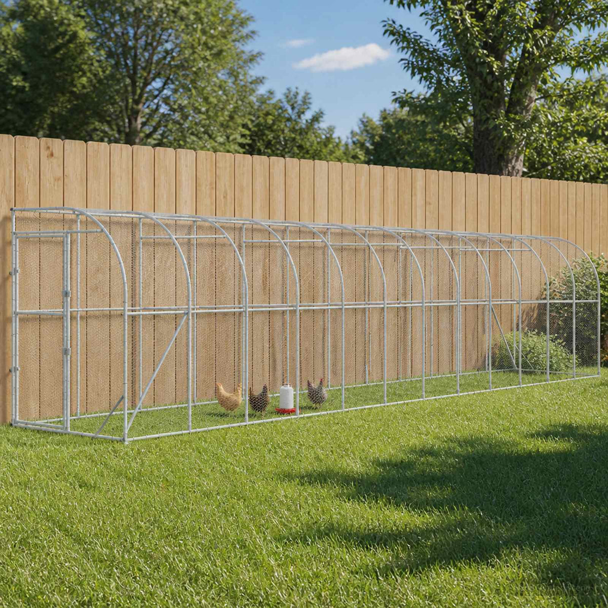 Hønsehus Mod Væg Sølv 600 x 150 x 215 cm Galvaniseret stål