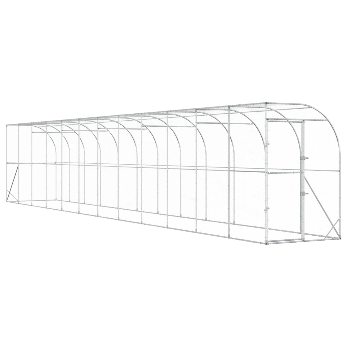 Hønsehus Mod Væg Sølv 600 x 150 x 215 cm Galvaniseret stål