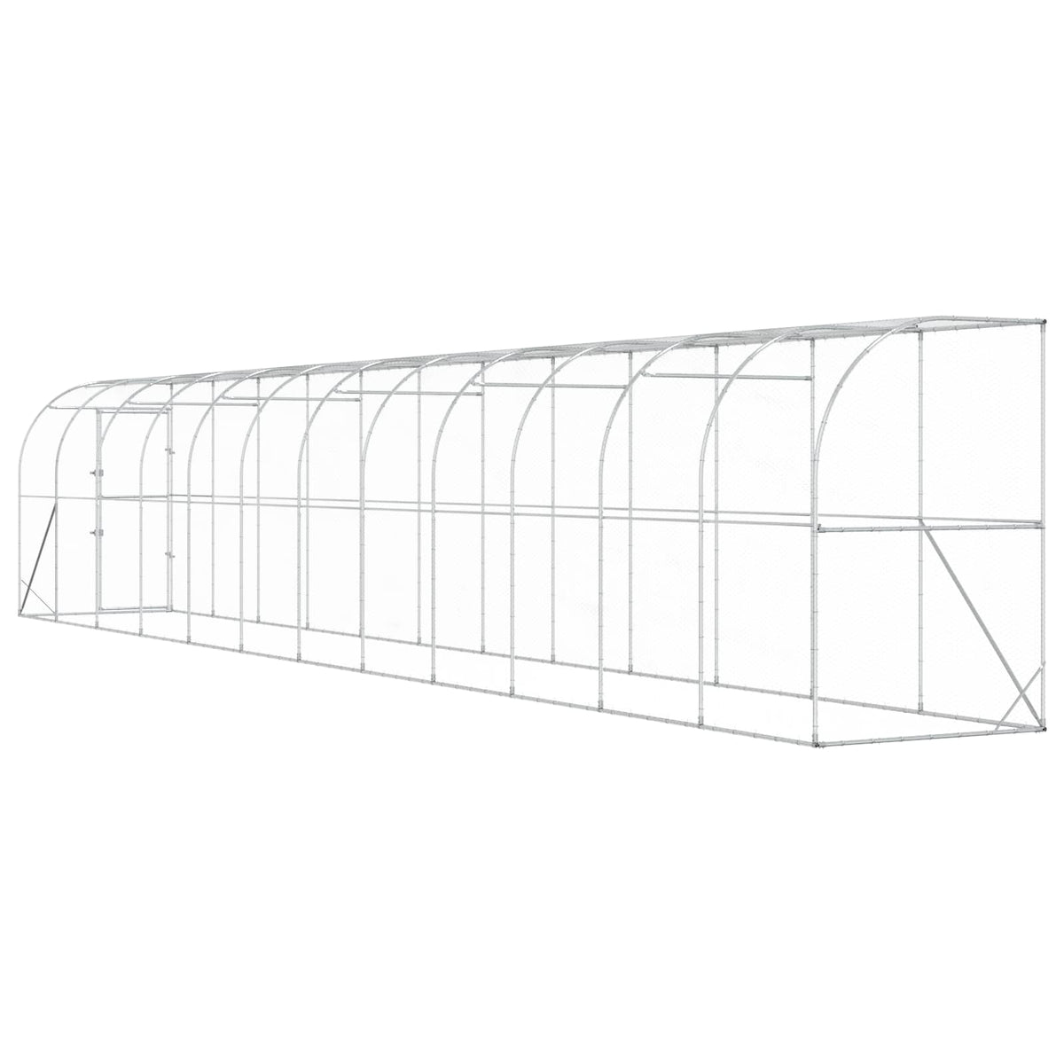 Hønsehus Mod Væg Sølv 600 x 150 x 215 cm Galvaniseret stål