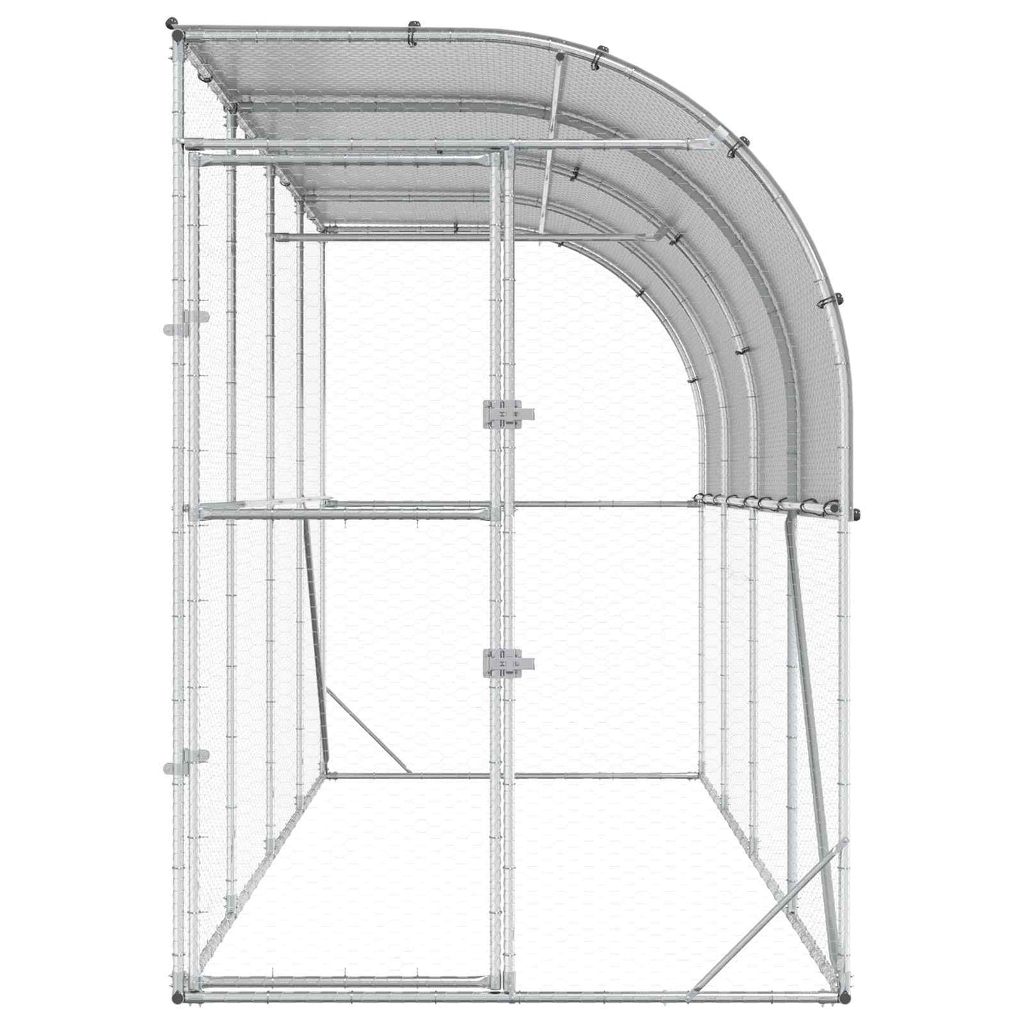 Hønsehus Mod Væg Sølv 600 x 150 x 215 cm Galvaniseret stål