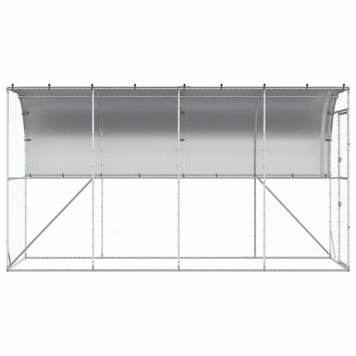 Hønsehus Mod Væg Sølv 600 x 150 x 215 cm Galvaniseret stål